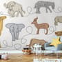 Abstract Animal Line Art Wallpaper Mural