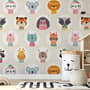 Kids Cute Safari Animals Pattern Wallpaper Mural