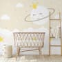 Nursery Soft Moon with White Cloud in the  Sky Wallpaper Mural
