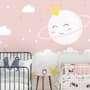 Nursery Soft Moon with White Cloud in the  Sky Wallpaper Mural