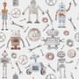 Kids Watercolor Robot Wallpaper Mural