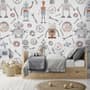 Kids Watercolor Robot Wallpaper Mural