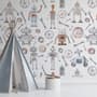 Kids Watercolor Robot Wallpaper Mural