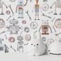 Kids Watercolor Robot Wallpaper Mural