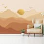 Gold Look Landscape Sunrise Sunset Wallpaper Mural