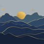 Gold Look Landscape Sunrise Sunset Wallpaper Mural