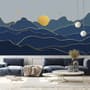 Gold Look Landscape Sunrise Sunset Wallpaper Mural