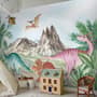 Cute Colorful World of the Dinosaurs Wallpaper Mural