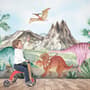 Cute Colorful World of the Dinosaurs Wallpaper Mural