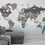 Papier peint carte monde politique drapeaux pays