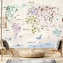 Kids Educational World Maps Wallpaper Mural