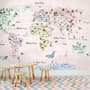 Kids Educational World Maps Wallpaper Mural