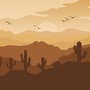 Monochrome Desert Landscape Wallpaper Mural