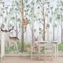 Kinderzimmer Niedliche Tiere im Wald Aquarell Fototapeten