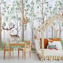 Kinderzimmer Niedliche Tiere im Wald Aquarell Fototapeten