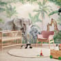 Kids Safari Animals with Cub Wallpaper Mural