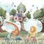 Kids Forest Animals with Treehouse Wallpaper Mural