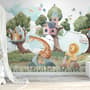 Kids Forest Animals with Treehouse Wallpaper Mural