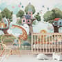 Kids Forest Animals with Treehouse Wallpaper Mural