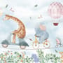 Kids Cycling Riding Cute Animals Wallpaper Mural