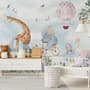 Kids Cycling Riding Cute Animals Wallpaper Mural