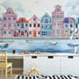 Watercolor Dutch Houses Wallpaper Mural for Kids