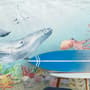 Kinder Niedliche Wal Unterwasser-Fototapeten