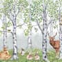Kids Woodland Animals in the Forest Wallpaper Mural