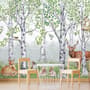 Kids Woodland Animals in the Forest Wallpaper Mural