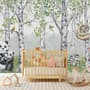 Kids Woodland Animals in the Forest Wallpaper Mural