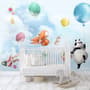 Süße fliegende Panda & Tiere Kinderzimmer-Fototapete