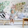 Kids Watercolor World Map Wallpaper Mural