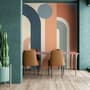 Geometric Arch with Shapes Wallpaper Mural