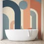 Geometric Arch with Shapes Wallpaper Mural