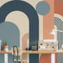 Geometric Arch with Shapes Wallpaper Mural