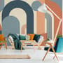 Geometric Arch with Shapes Wallpaper Mural