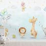 Kids Nursery Safari Animals Playing Wallpaper Mural