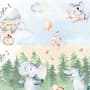 Kids Cute Animals Dancing in the Forest Wallpaper Mural