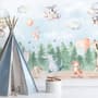 Kids Cute Animals Dancing in the Forest Wallpaper Mural