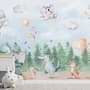 Kids Cute Animals Dancing in the Forest Wallpaper Mural