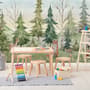 Kids Watercolor Pine Tree Forest with Animals Wallpaper Mural
