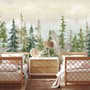 Watercolor Pine Tree Kids Nursery Forest Wallpaper Mural