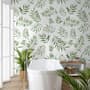 Watercolor Green Palm Leaf Pattern Wallpaper Mural