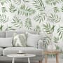 Watercolor Green Palm Leaf Pattern Wallpaper Mural