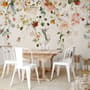 Watercolor Soft Peony Floral Blossom Wallpaper Mural