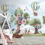 Cute Flying Animals with Treehouse for Kids Nursery Wallpaper Mural