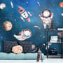 Kids Watercolor Space with Planets Wallpaper Mural