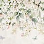 Watercolor Soft Floral with Green Leaves Wall Mural