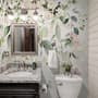 Watercolor Soft Floral with Green Leaves Wall Mural