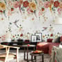 Watercolor Soft Floral with Birds Wallpaper Mural